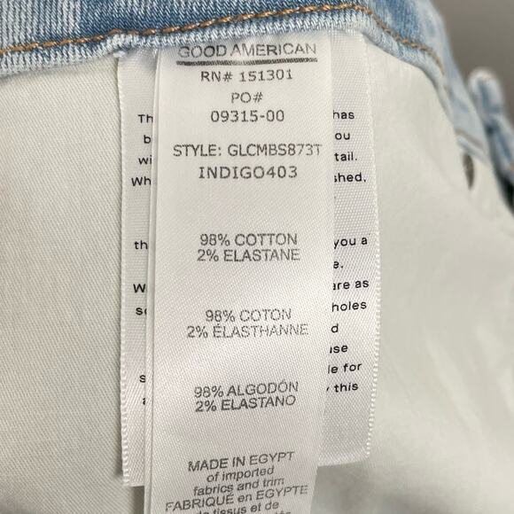 Good American Good Legs High Rise Cropped Mini Bootcut Jeans Size 26 Light Wash - Picture 7 of 12